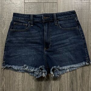 Hollister Dark Blue Frayed Jean Shorts
